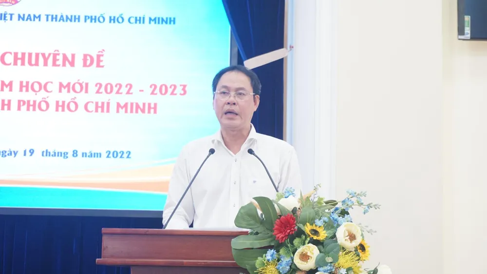 Ông Nguyễn Thành Trung, Phó Chủ tịch Thường trực Uỷ ban MTTQ VN TP.HCM phát biểu tại hội nghị. Ảnh: NQ.