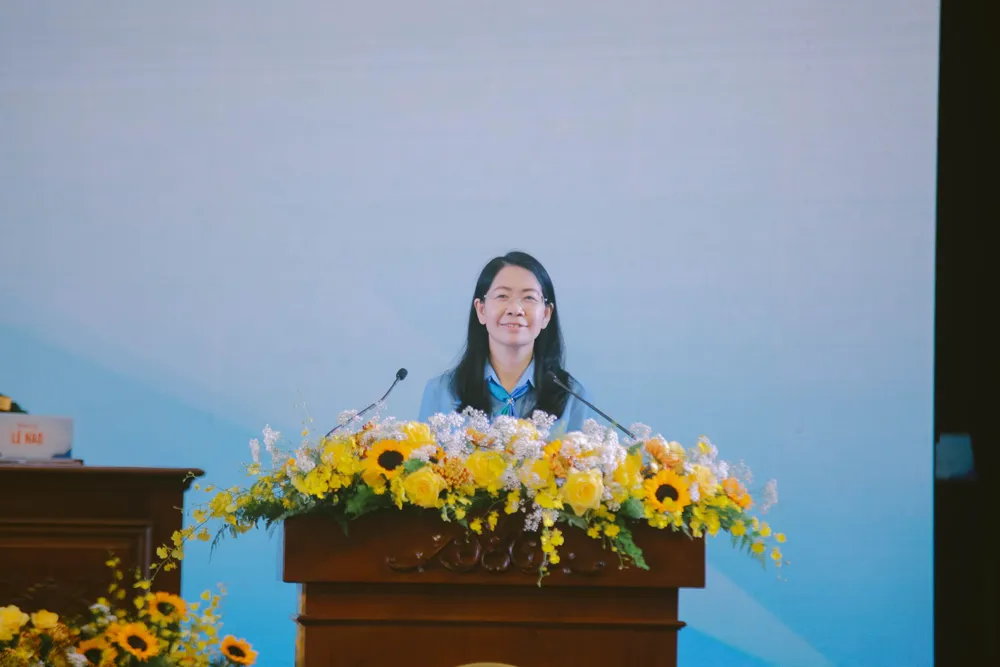 Chị Phan Thị Thanh Phương, Bí thư Thành đoàn khóa X tái đắc cử bí thư Thành đoàn TP.HCM khóa XI (nhiệm kỳ 2022-2027). Ảnh: BTC