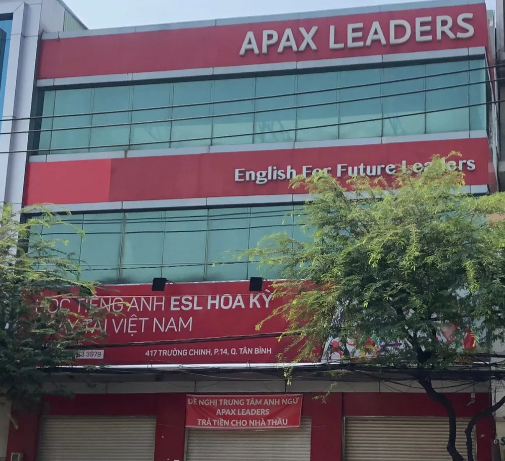Một trung tâm anh ngữ Apax Leaders dừng hoạt động. Ảnh: THUỶ TÂM Một trung tâm anh ngữ Apax Leaders dừng hoạt động. Ảnh: THUỶ TÂM