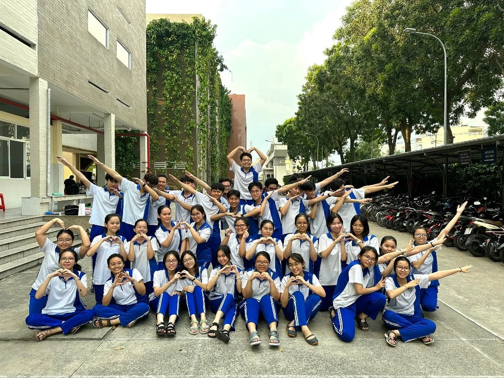 Học sinh Trường Tiểu học - THCS-THPT Lê Thánh Tông. Ảnh: WEBISTE TRƯỜNG