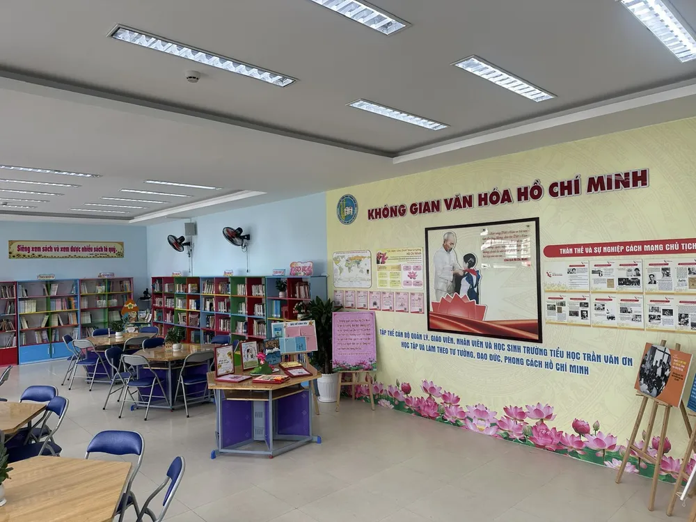 Không gian văn hoá Hồ Chí Minh của Trường Tiểu học Trần Văn Ơn cũng được xây dựng để phục vụ cho các giờ học của các lớp. Ảnh: NTCC