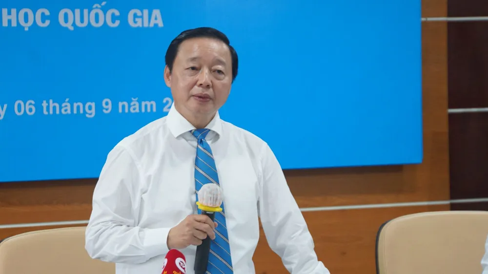 Phó Thủ tướng Chính phủ Trần Hồng Hà nhấn mạnh Đại học Quốc gia phải xác định được sứ mệnh và tầm nhìn của mình. Ảnh: NGUYỄN QUYÊN