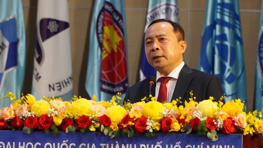 PGS.TS Vũ Hải Quân, Giám đốc Đại học Quốc gia TP.HCM. Ảnh: NGUYỄN QUYÊN Bất thường bữa ăn bán trú, học tín chỉ ĐH tại bậc phổ thông