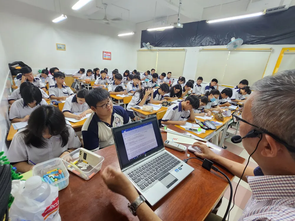 Điểm chuẩn vào lớp 10 ở các trường tăng dần theo mỗi năm. Trong ảnh: Một giờ học của học sinh lớp 9 Trường THCS Minh Đức, quận 1. Ảnh: NGUYỄN QUYÊN điểm chuẩn vào lớp 10