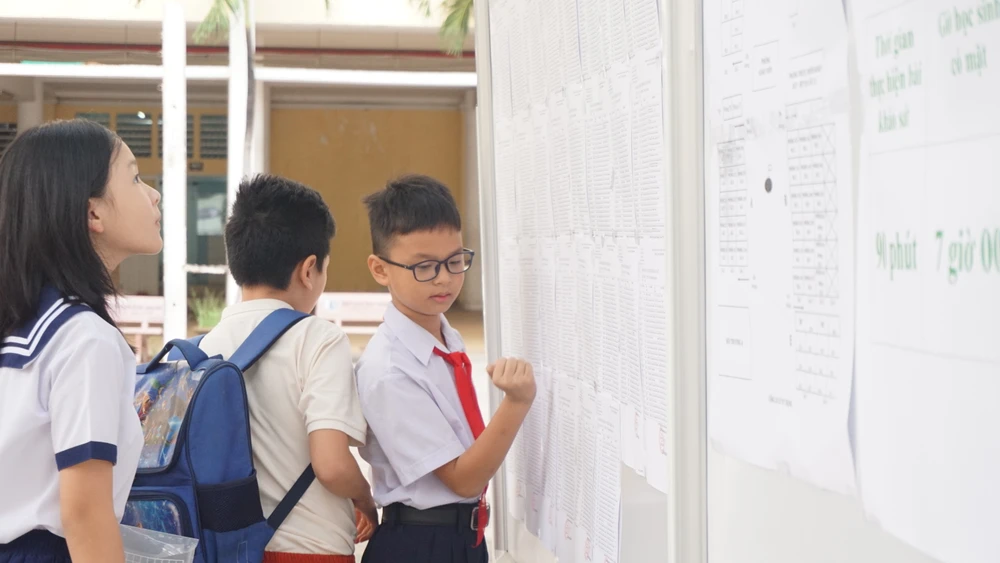 Học sinh tham dự đợt khảo sát vào lớp 6 Trường THPT chuyên Trần Đại Nghĩa năm học 2023-2024. Ảnh: NGUYỄN QUYÊN khảo sát vào lớp 6