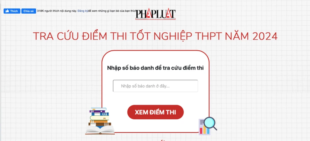 Tra cứu điểm thi tốt nghiệp THPT trên PLO. Ảnh: CHỤP MÀN HÌNH Ảnh chụp Màn hình 2024-07-14 lúc 14.46.00.jpg