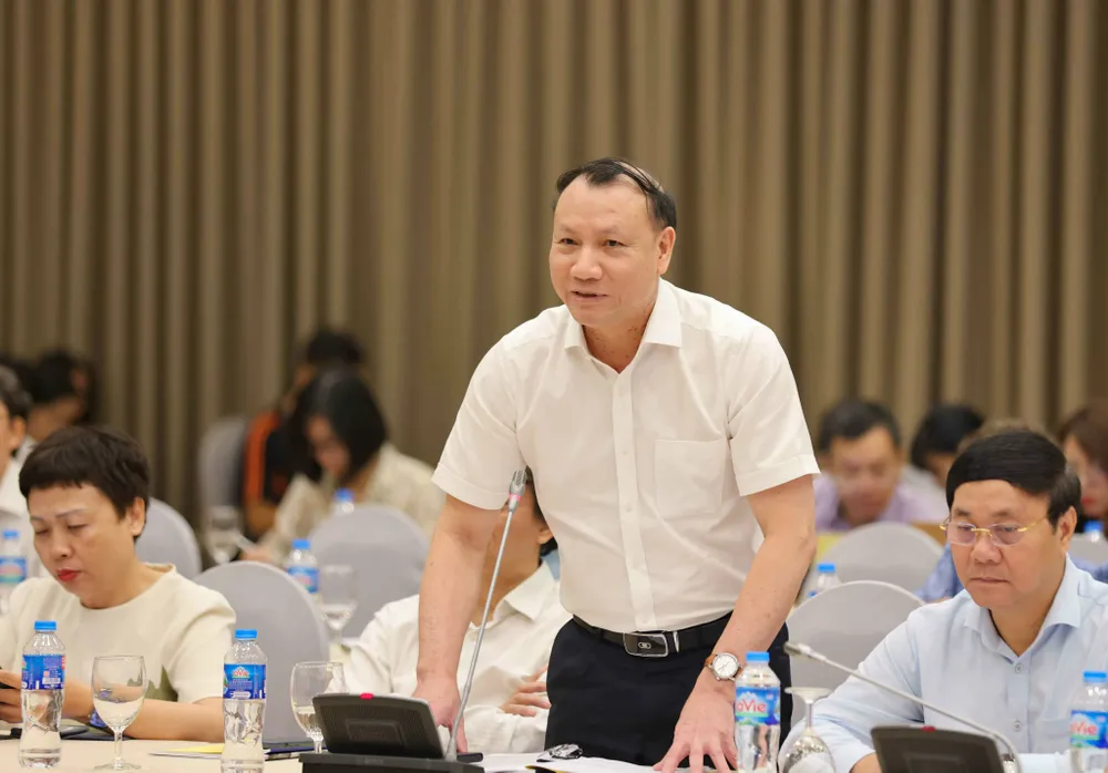 PGS.TS Nguyễn Đức Sơn, Hiệu trưởng Trường Đại học Sư phạm Hà Nội, phát biểu tại Hội nghị tổng kết năm học 2023-2024, sáng 19/8. Ảnh: MOET trượt đại học