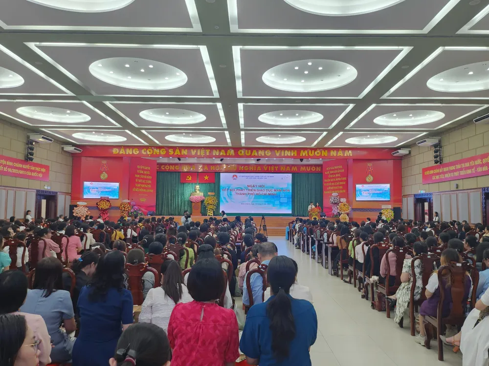 Ngày hội kết nối phát triển giáo dục mầm non lần đầu tiên được Sở GD&ĐT TP.HCM phối hợp với các đơn vị thực hiện. Ảnh: NGUYỄN QUYÊN giáo dục mầm non