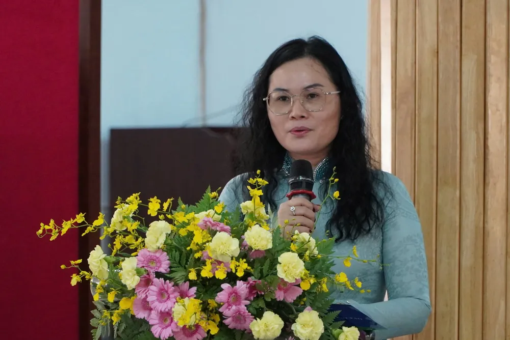 Bà Lê Thụy Mỵ Châu, Phó Giám đốc Sở GD&ĐT TP.HCM phát biểu tại ngày hội. Ảnh: NGUYỄN QUYÊN giao-duc-mam-non.jpg