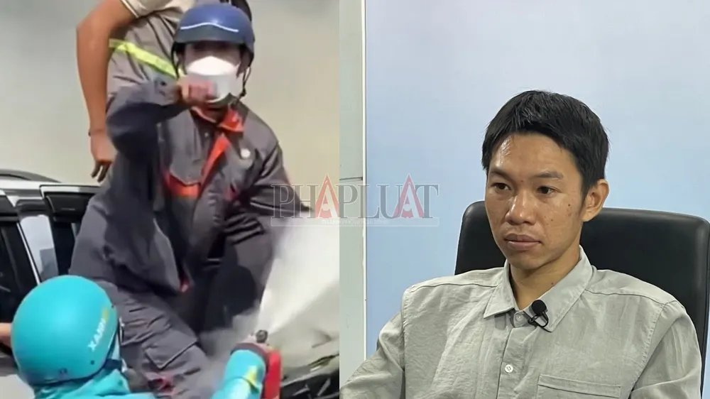 Anh Vũ Thanh Tùng: "Cứu bác ngồi sau ra trước thì tôi kêu xe container dịch chuyển một xíu để xe có khoảng trống cứu tài xế vì lúc này tài xế bị vướng dây". Ảnh: Trần Minh anh-vu-thanh-tung-9559.jpg