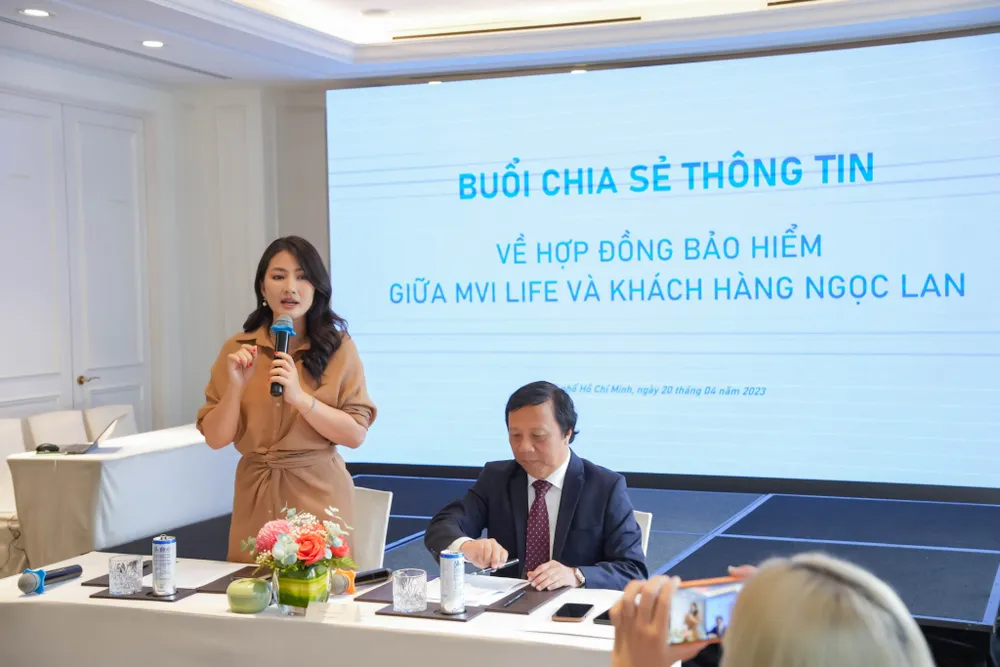 Diễn viên Ngọc Lan chia sẻ tại buổi làm việc. Diễn viên Ngọc Lan chia sẻ tại buổi làm việc.