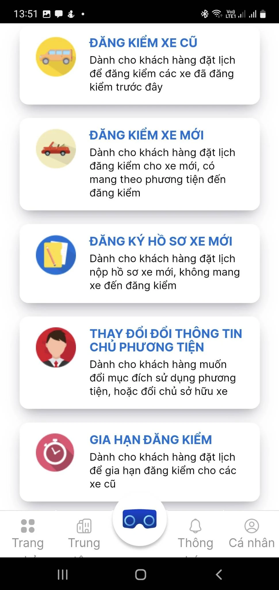 Người dùng phải đăng nhập tài khoản trước khi nhấp vào mục gia hạn đăng kiểm. Ảnh: TN