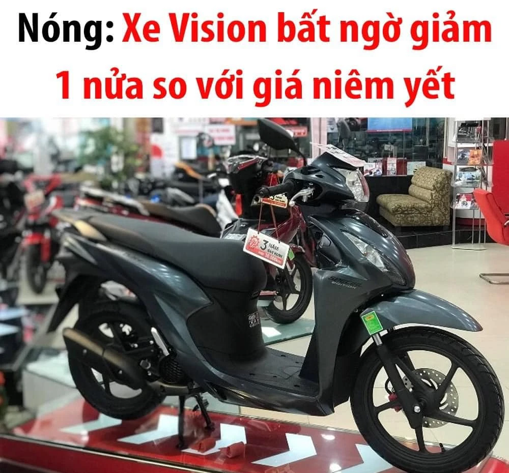 Hình ảnh được nhiều trang mạng xã hội truyền tay nhau về giá Honda Vision. Ảnh: MXH