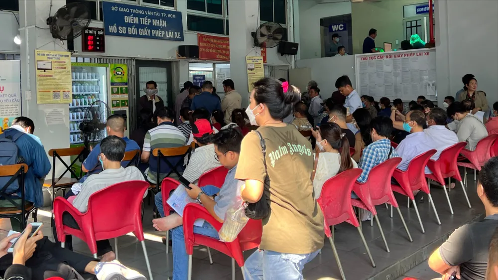 Sở GTVT TP.HCM khuyến cáo người dân không nên đổ xô đi đổi GPLX. Ảnh: TN IMG_9713.JPG