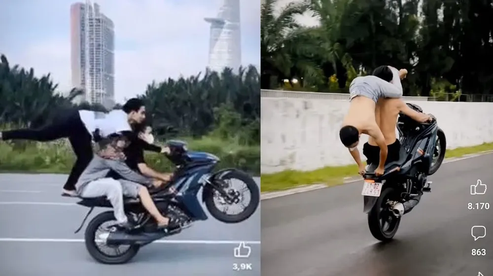 Hiện Phòng CSGT an tỉnh Bình Dương đang xác minh vụ việc. Ảnh: PLO xac-minh-nhom-thanh-nien-bieu-dien-cho-ba-boc-dau-dang-len-facebook-.jpg