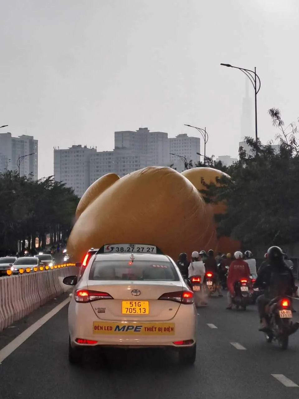 Hình ảnh được tài xế công nghệ chụp lại. Ảnh: MXH vịt bóng