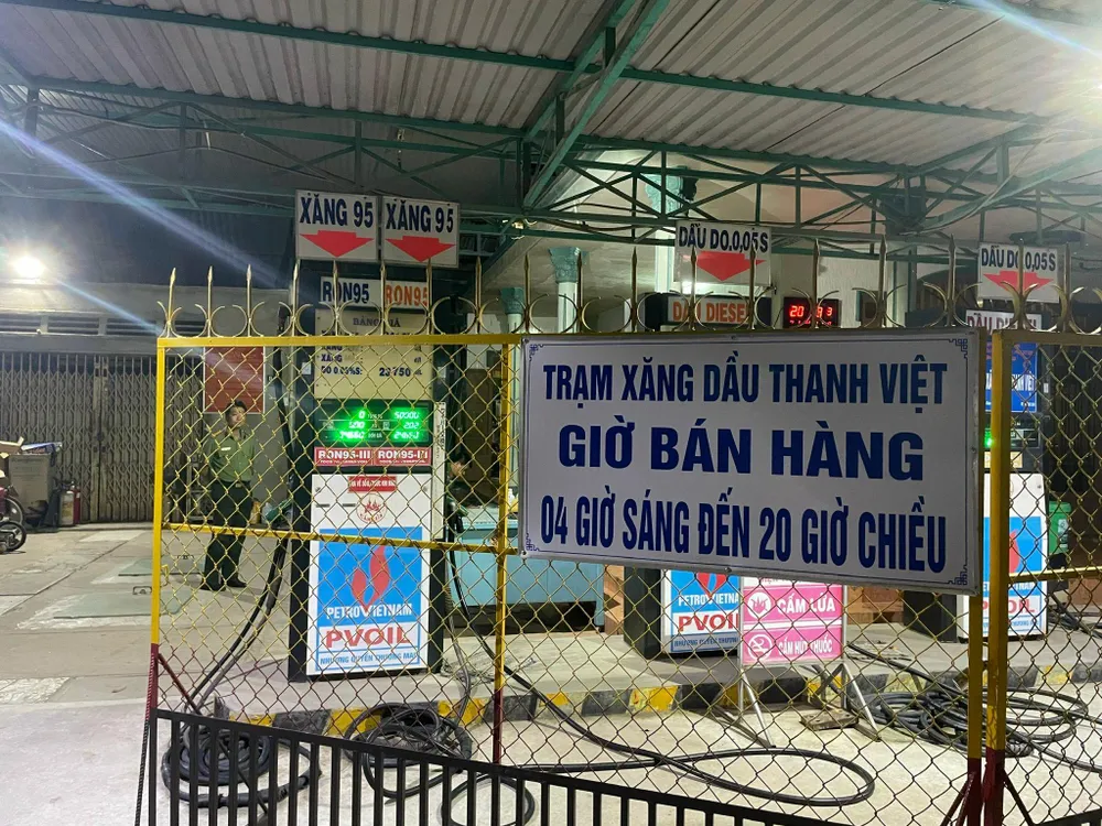 Cửa hàng xăng dầu Tây Ninh bị phạt 15 triệu đồng vì giảm thời gian bán hàng. ẢNH: Tổng Cục QLTT