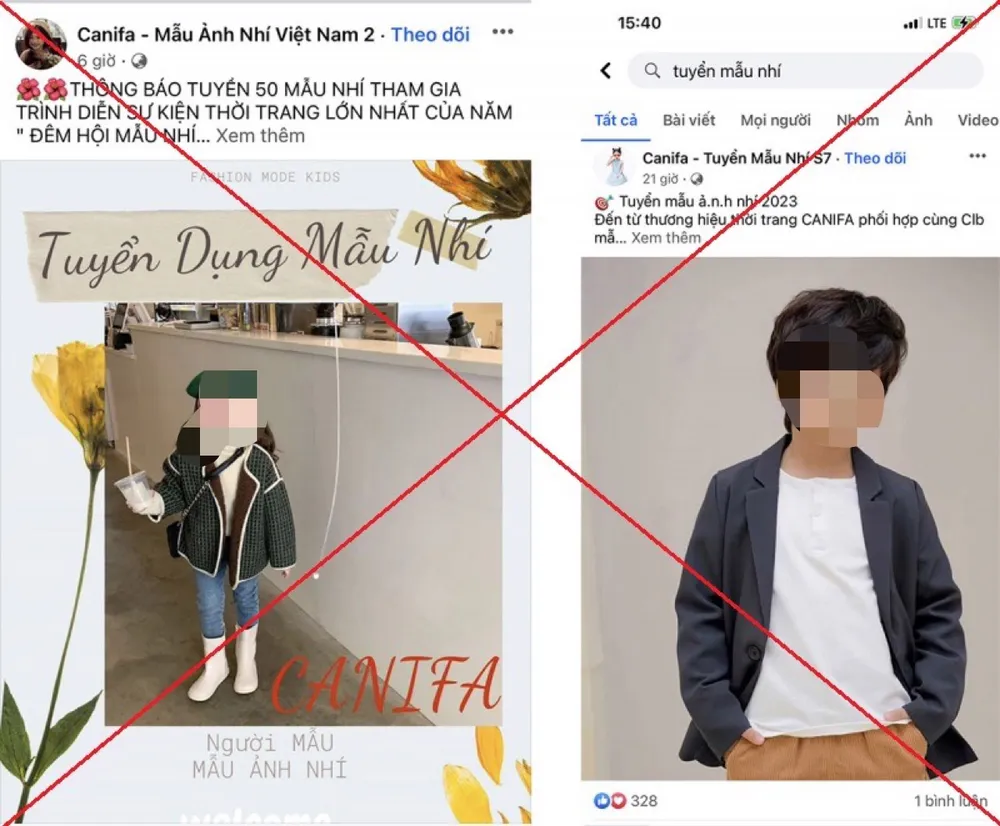 Người dân không nên tham gia nhóm tuyển cộng tác viên online về tuyển mẫu nhí khi chưa có thông tin xác thực. ẢNH: Cục Thương mại điện tử và Kinh tế số.