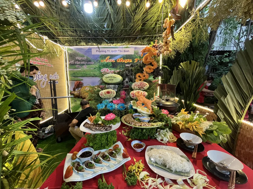 Gian hàng của hộ kinh doanh ẩm thực bê thui ẩm thực sông nước Nam Bộ