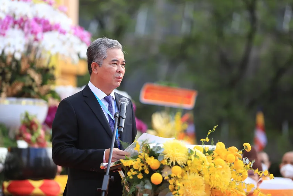 Ông Ngô Minh Châu, Phó Chủ tịch UBND TP.HCM, Phó chủ tịch UBND TP.HCM, phát biểu tại đại lễ.
