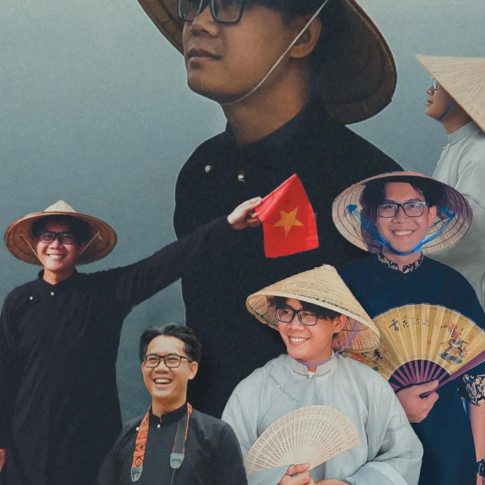 Chàng trai 9x mong muốn được lan tỏa giá trị của chiếc áo dài truyền thống đến với bạn bè khắp mọi nơi. Ảnh: NVCC