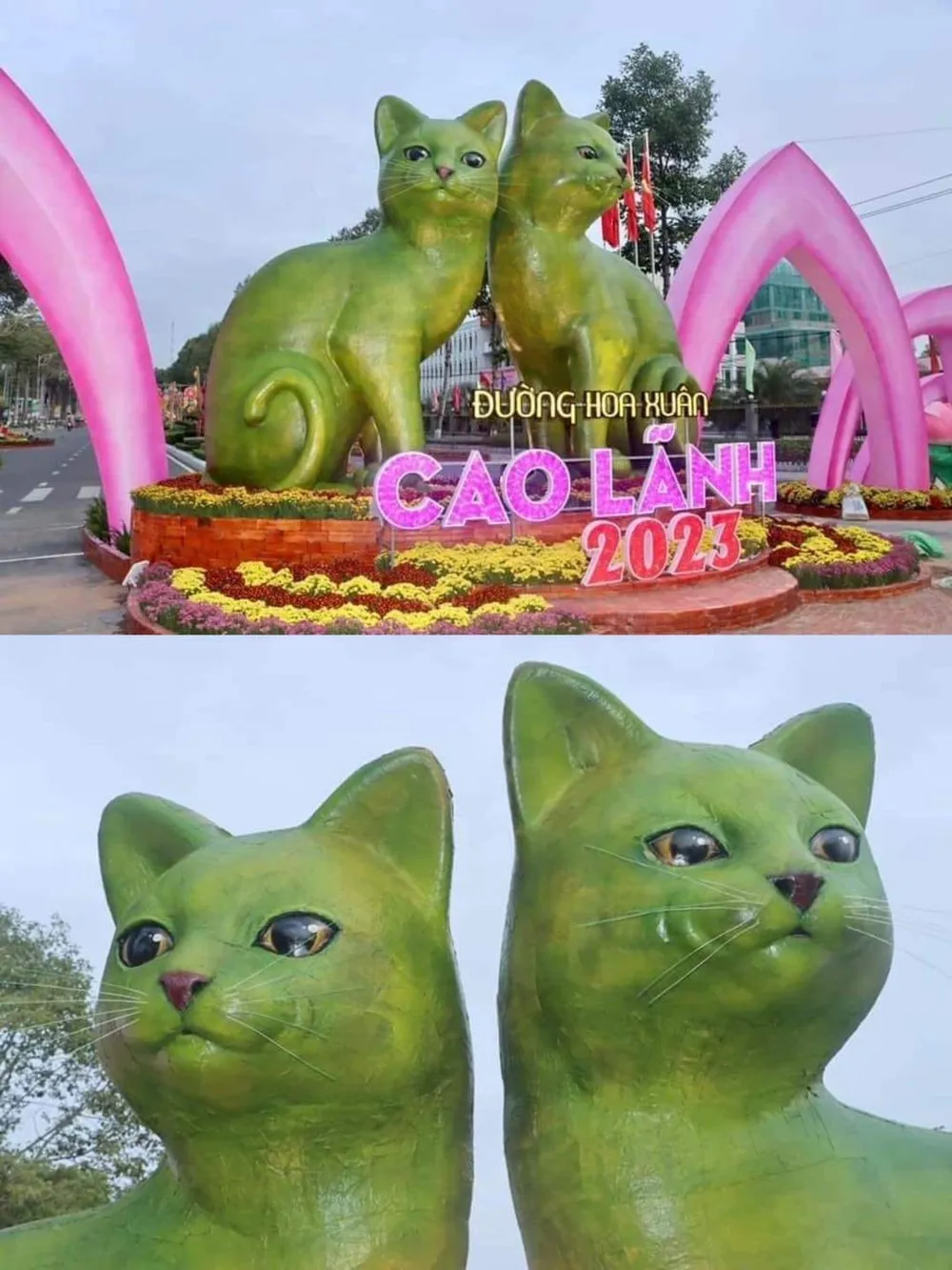 Linh vật mèo tại tỉnh Đồng Tháp.