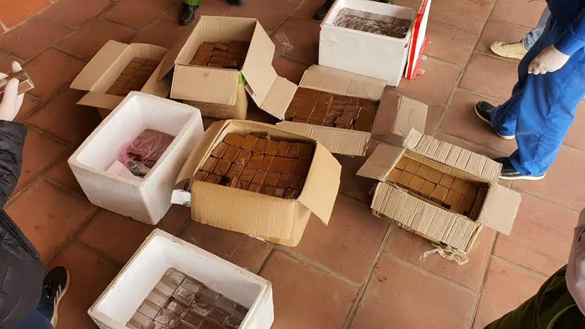 Tại đây, còn phát hiện 1.578 gói cao thành phẩm, 21 lọ thủy tinh đựng mật gấu. Ảnh: ENV Tại đây, còn phát hiện 1.578 gói cao thành phẩm, 21 lọ thủy tinh đựng mật gấu. Ảnh: ENV