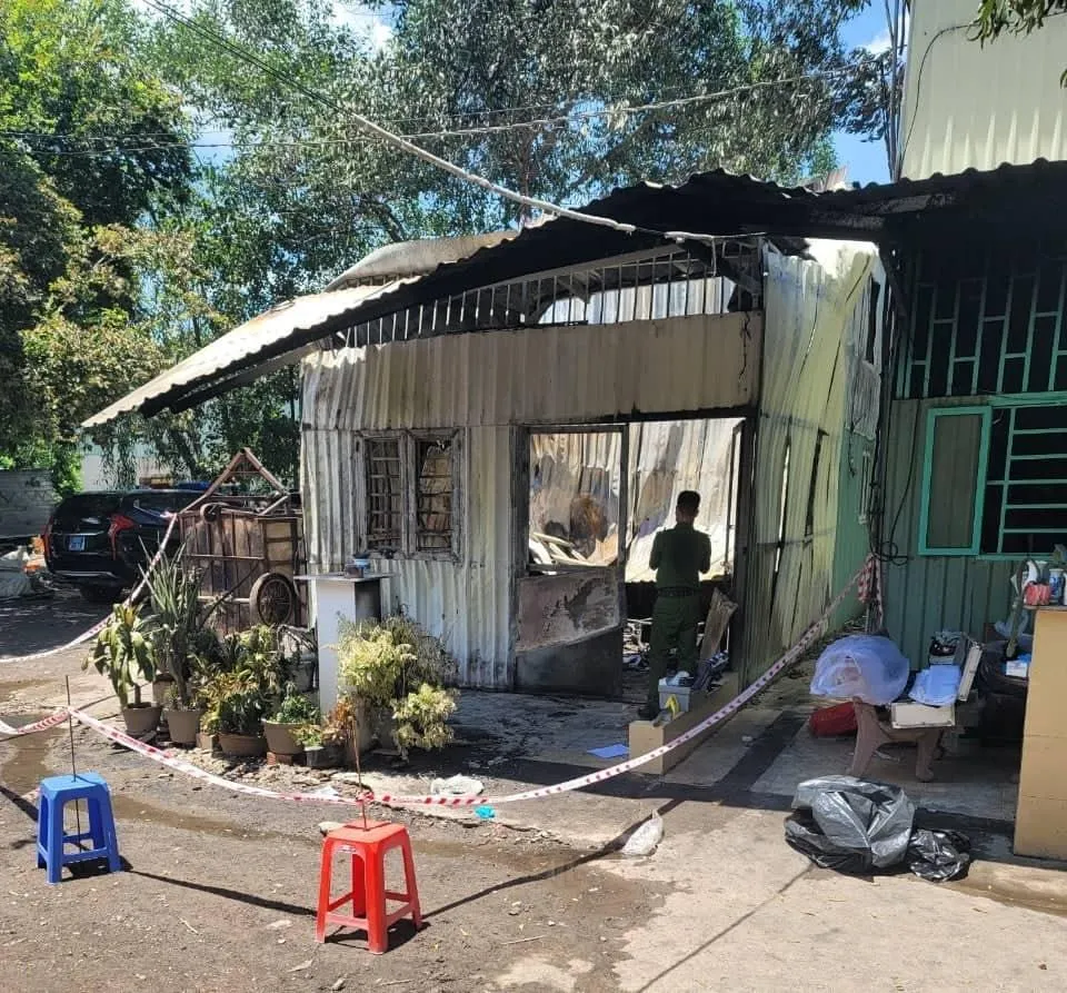 Ngôi nhà xảy ra vụ cháy. ẢNh: TS Ngôi nhà xảy ra vụ cháy. ẢNh: TS