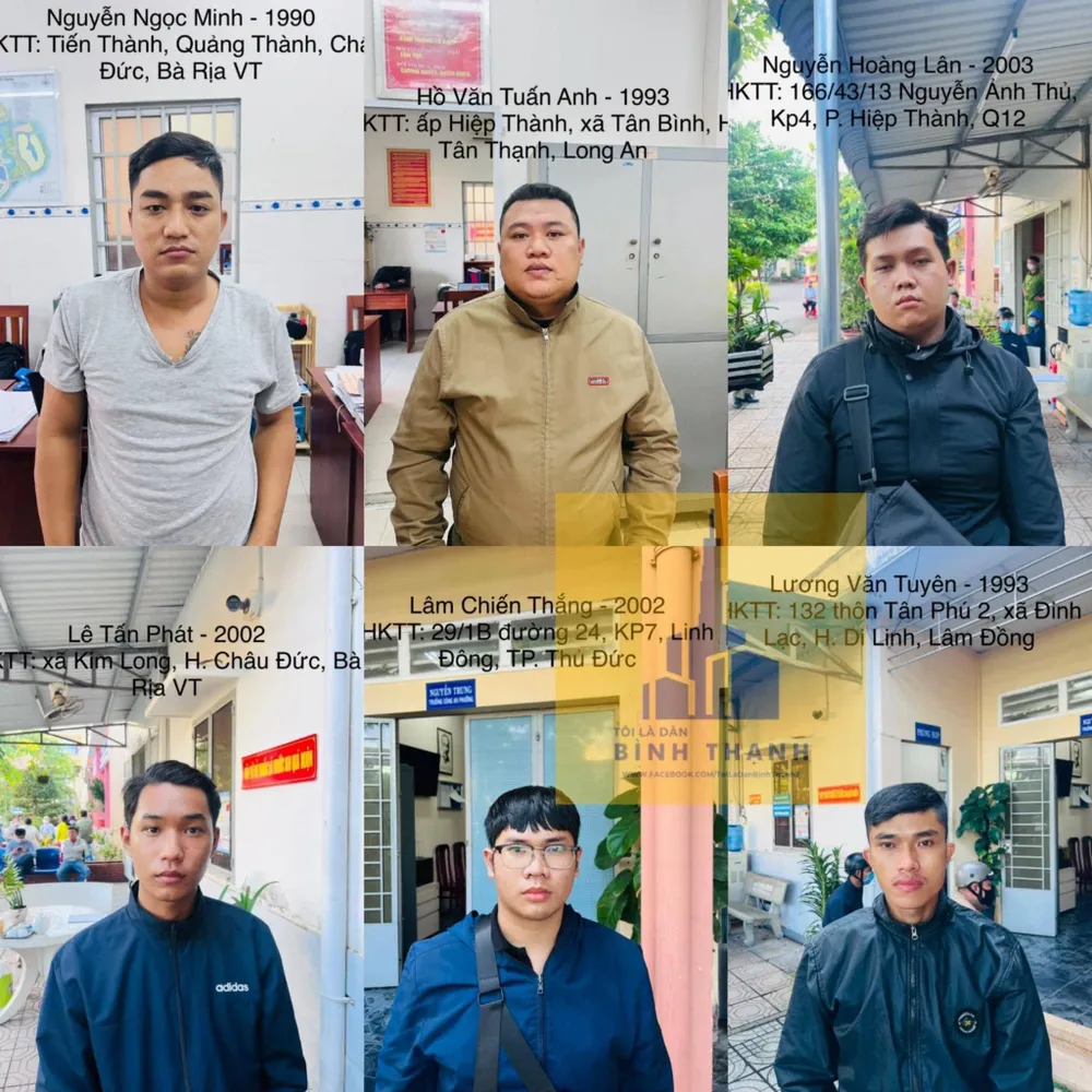 Nhóm xưng hiệp sĩ đường phố vòi tiền người vi phạm giao thông bị công an bắt giữ. Ảnh: NT Nhóm xưng hiệp sĩ đường phố vòi tiền người vi phạm giao thông bị công an bắt giữ. Ảnh: NT