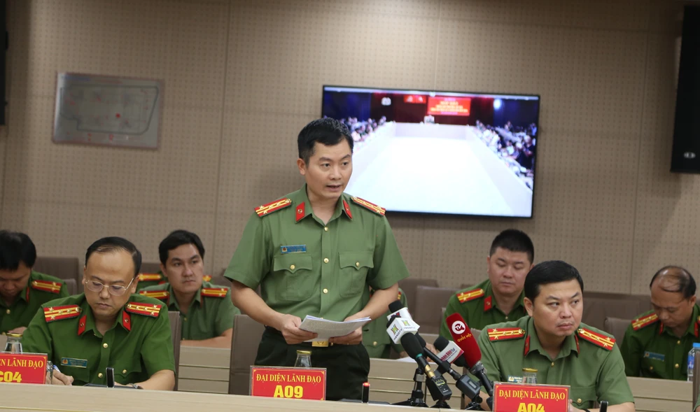 Đại tá Nguyễn Tuấn Hưng, Phó Cục trưởng Cục An ninh điều tra (A09). Ảnh: NGUYỄN VỮNG Bộ Công an thông tin về vụ án xảy ra tại Công ty Công Minh