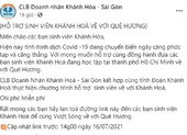 Hỗ trợ miễn phí sinh viên Khánh Hòa tại TP.HCM về quê 