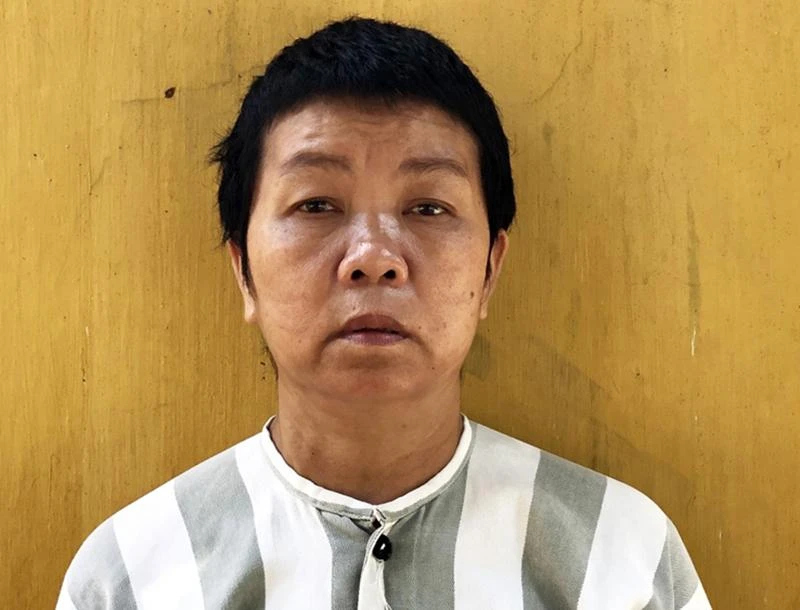 Trần Thị Kim Hoa tại cơ quan công an. Ảnh: CA Trần Thị Kim Hoa tại cơ quan công an. Ảnh: CA