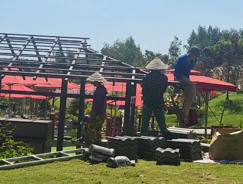 Buộc tháo dỡ các công trình không phép tại Canary Garden. Ảnh: CTV Buộc tháo dỡ các công trình không phép tại Canary Garden. Ảnh: CTV