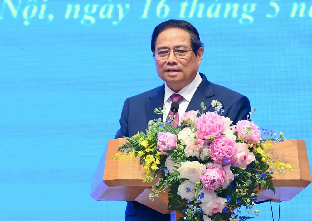 Thủ tướng Phạm Minh Chính tại cuộc họp báo ngày hôm nay. Ảnh: NGỌC DIỆP