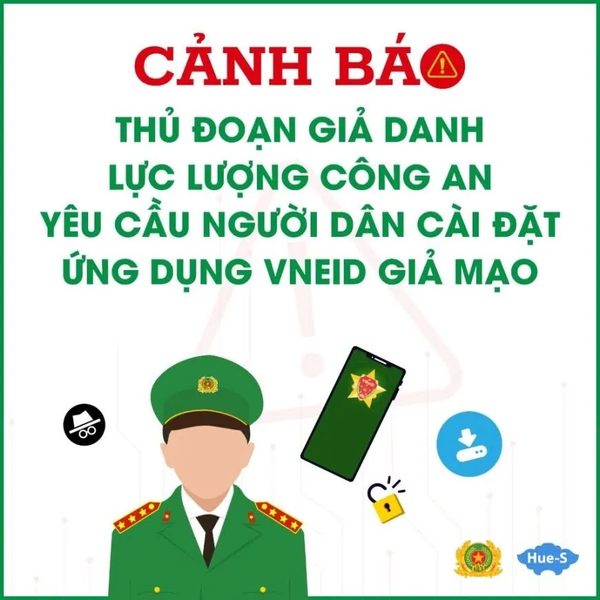 Thủ đoạn lừa đảo cài ứng dụng VNeID giả mạo