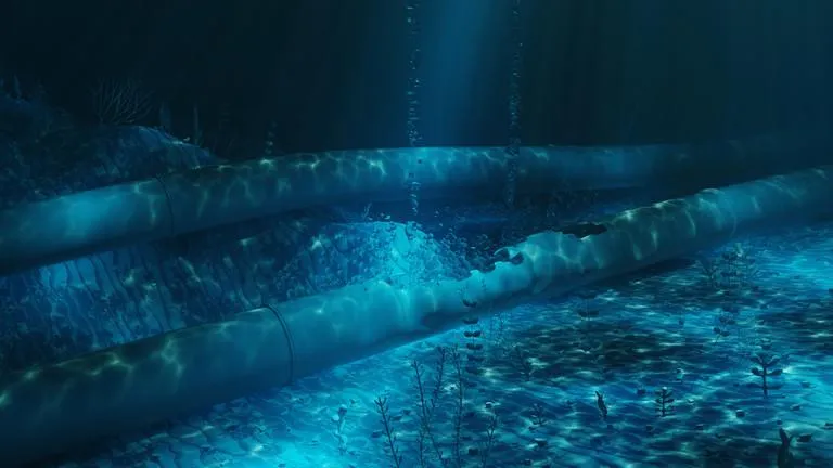 Rò rỉ đường ống Nord Stream trên biển Baltic. Ảnh: RT