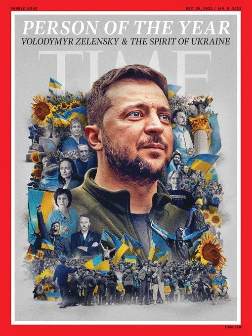 Tạp chí TIME công bố Tổng thống Ukraine Volodymyr Zelensky và “tinh thần Ukraine” là Nhân vật của năm 2022. Ảnh: TIME