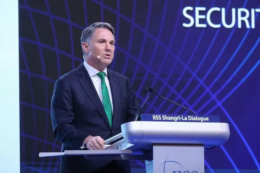 Bộ trưởng Quốc phòng Úc Richard Marles tại Đối thoại Shangri-La 2023 ở Singapore ngày 4-6. Ảnh: STRAITS TIMES Bộ trưởng Quốc phòng Úc Richard Marles tại Đối thoại Shangri-La 2023 ở Singapore ngày 4-6. Ảnh: STRAITS TIMES