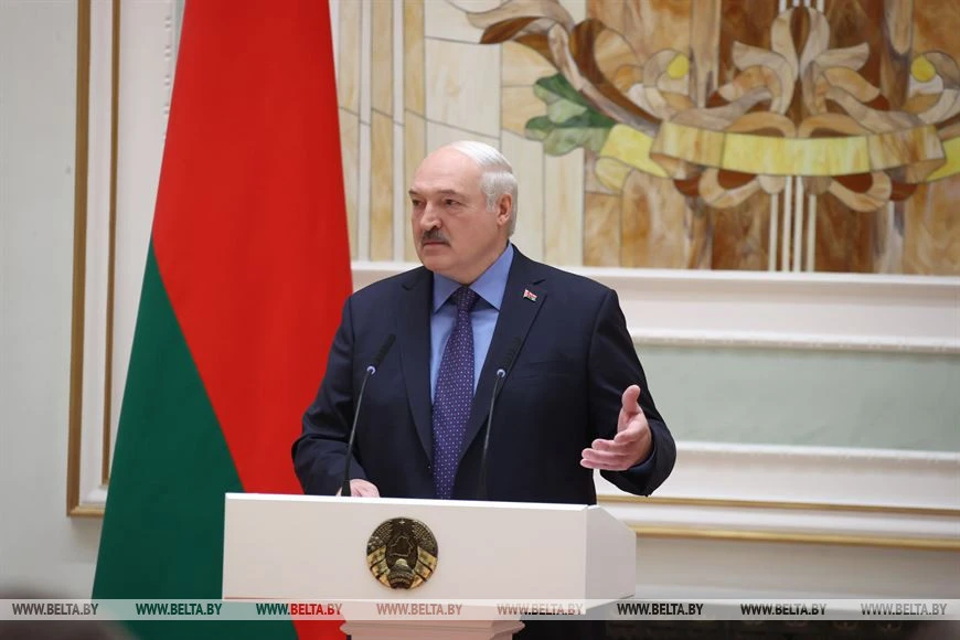 Tổng thống Belarus - ông Aleksander Lukashenko phát biểu tại một sự kiện ở thủ đô Minsk (Belarus) ngày 27-6. Ảnh: BELTA