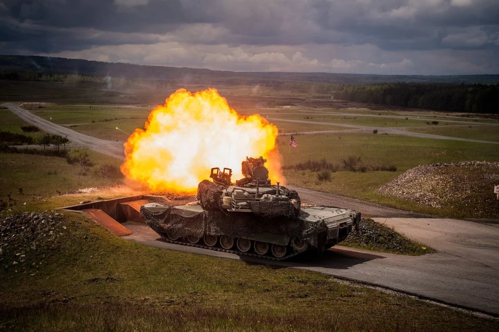 Xe tăng Mỹ tham gia sự kiện huấn luyện năm 2017 ở Đức. Ảnh: EUROPEAN PRESSPHOTO AGENCY