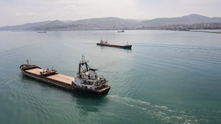 Tàu chở hàng trên Biển Đen. Ảnh: RT