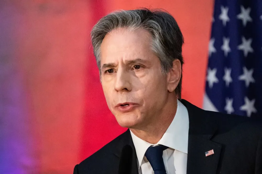 Ngoại trưởng Mỹ Antony Blinken tại diễn đàn an ninh ở TP Aspen, bang Colorado (Mỹ) ngày 21-7. Ảnh: SCMP