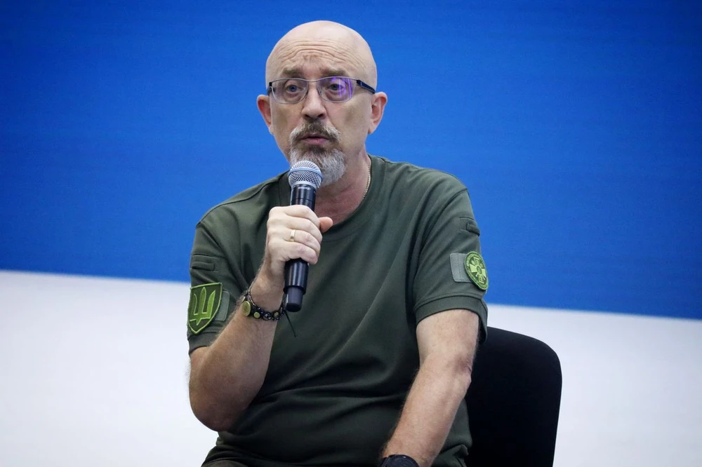 Bộ trưởng Quốc phòng Ukraine - ông Oleksii Reznikov phát biểu trong một cuộc họp báo ở thủ đô Kiev (Ukraine) ngày 28-8. Ảnh: KYIV INDEPEDENT Bộ trưởng Quốc phòng Ukraine - ông Oleksii Reznikov phát biểu trong một cuộc họp báo ở thủ đô Kiev (Ukraine) ngày 28-8. Ảnh: KYIV INDEPEDENT