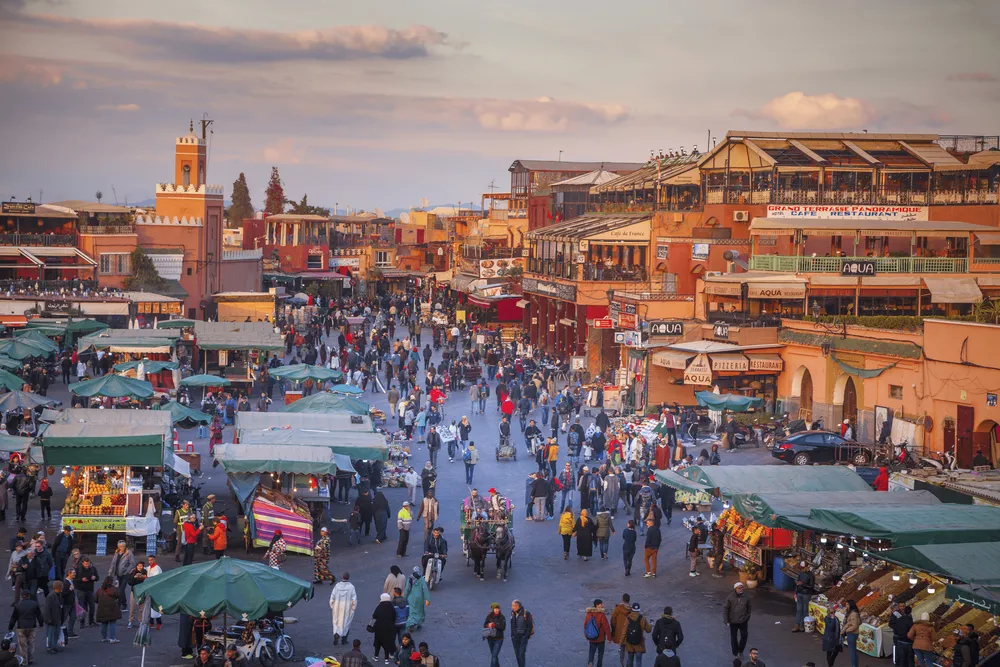 Khu chợ Jemaa el-Fnaa, TP Marrakech (Morocco) trước đây. Ảnh: GETTY IMAGES