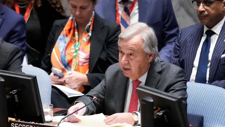 Tổng thư ký Liên Hợp Quốc Antonio Guterres phát biểu trong cuộc họp của HĐBA LHQ ở TP New York (Mỹ) ngày 24-10. Ảnh: AP LHQ.jpg