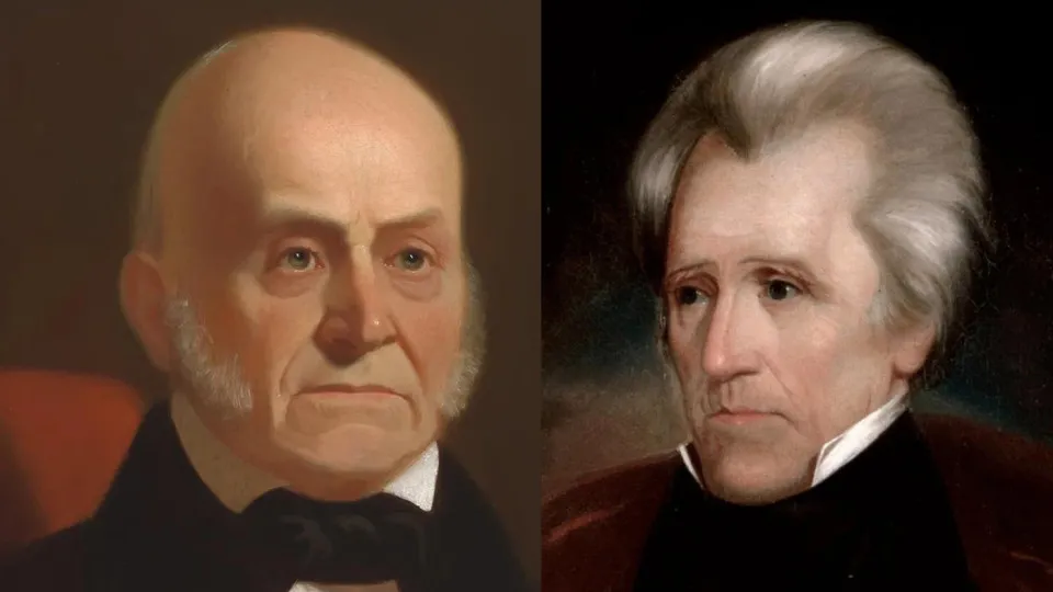 Ông John Quincy Adams (trái) và ông Andrew Jackson. Ảnh: WHITE HOUSE HISTORICAL SOCIETY Trước Trump-Biden, bầu cử Mỹ đã có những trận tái đấu nào?