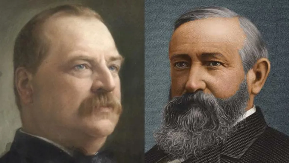 Ông Grover Cleveland (trái) và ông Benjamin Harrison. Ảnh: WHITE HOUSE HISTORICAL SOCIETY Trước Trump-Biden, bầu cử Mỹ đã có những trận tái đấu nào?