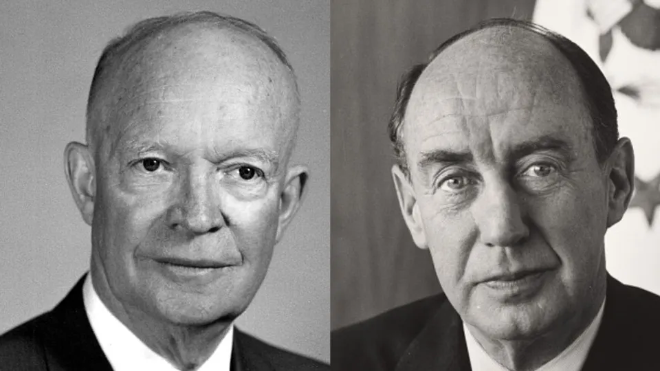 Ông Dwight D. Eisenhower và ông Adlai Stevenson. Ảnh: WHITE HOUSE HISTORICAL SOCIETY Trước Trump-Biden, bầu cử Mỹ đã có những trận tái đấu nào?