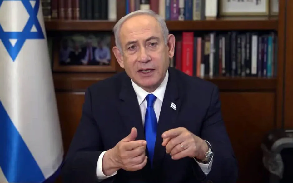 Thủ tướng Israel Benjamin Netanyahu phát biểu trong một video tối 20-5. Ảnh: THE TIMES OF ISRAEL Thủ tướng Israel đáp trả ICC.jpg