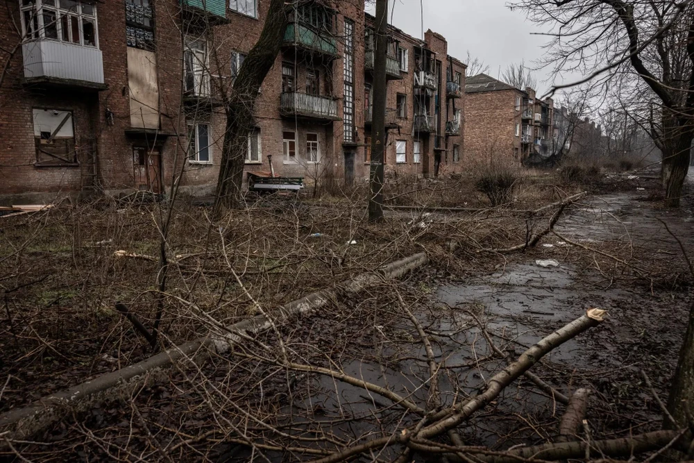 TP Chasiv Yar, tỉnh Donetsk (miền đông Ukraine) hồi tháng 1. Ảnh: THE NEW YORK TIMES Nga liên tục giành thắng lợi, chiến trường Ukraine giờ ra sao?
